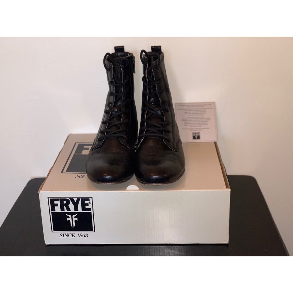 Frye Jillian Lace-Up Leather Boot - Black